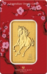 1 oz zlatý slitek Lunar III Horse Perth Mint  s certifikátem