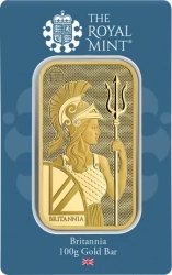 100g Britannia Gold Bar  Královská mincovna
