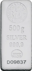 500g stříbrná tyčinka | Nadir Metal Rafineri