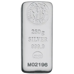 Stříbrný slitek 250 g Nadir Metal Rafineri