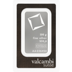 Stříbrný slitek100g Valcambi