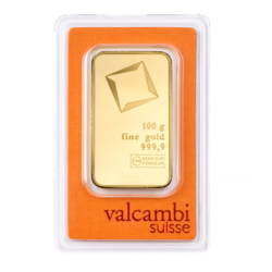 Valcambi zlatý slitek 100 g LBMA