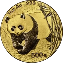 Zlatá mince Čínská panda, 1 OZ 2001