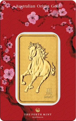 1 oz zlatý slitek Lunar III Horse Perth Mint  s certifikátem