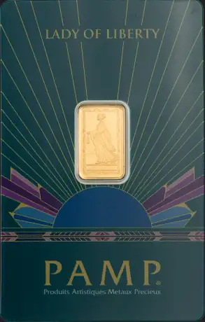 2.5g Gold Bar | PAMP Lady of Liberty