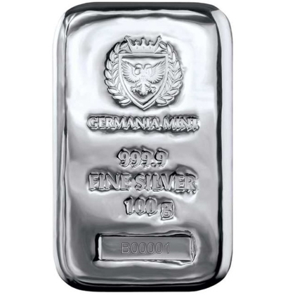 Stříbrný  slitek  100 g Germania Mint