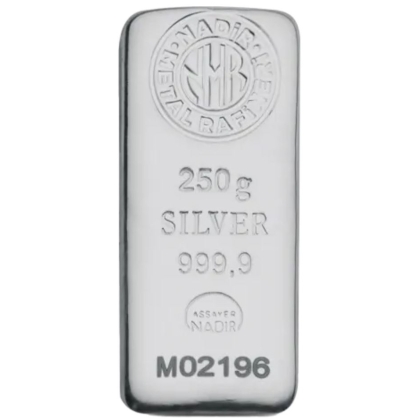 Stříbrný slitek 250 g Nadir Metal Rafineri