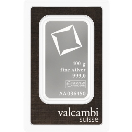 Stříbrný slitek100g Valcambi